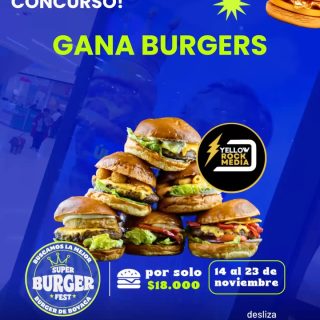 GANA hamburguesas Gratis con @yellowrockmedia 🍔 🤩 Participa aquí por un Golden Ticket 🎟️ válido por 7 hamburguesas + bebidas 🥤 Son 8 Tickets en total👏🏼
Sigue los pasos:
1. Sigue las cuentas @festboyaca y @yellowrockmedia 
2. Tómale una foto a la pantalla con la publicidad del Burger Fest Boyacá 
3. Súbela en historias y etiqueta las 2 marcas: @festboyaca @yellowrockmedia 
4. Ya estás participando. Recuerda poner tu perfil público. 
*Los ganadores se anunciarán por historias del @festboyaca 
*Las hamburguesas deberán reclamarse antes del 23 de noviembre 2025.
*Concurso válido para Tunja, Duitama, Sogamoso y alrededores. 
*Aplican condiciones y restricciones. 
🍔🤩¡PARTICIPA YA! 🤩🍔
.
#lasupersona #boyaca #burgerfest #superburgerfest #burger