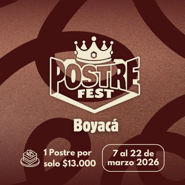 Llega el Postre Fest Boyacá 2026 👑🍰 Por primera vez, el talento repostero del departamento será protagonista 🤩 Los mejores postres de Boyacá por solo $13.000 en los lugares participantes, del 7 al 22 de marzo 🤎 3 fines de semana para endulzarte la vida! Participantes en @festboyaca 
.
Organiza: @lasupersona 
.
#postrefest #boyaca #postres #planes #festival
