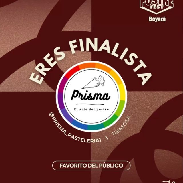 ¡Finalista! Favorito del público 🎉 @prisma_pasteleria1 estás en el Top 4 de los mejores postres de Boyacá 👏🏼🍮 Dejando en alto el nombre de Tibasosa en el Postre Fest Boyacá 2026 👑✨

Gracias por darlo todo en esta primera edición del festival 🤎

Nos vemos en una final épica 😎🔥