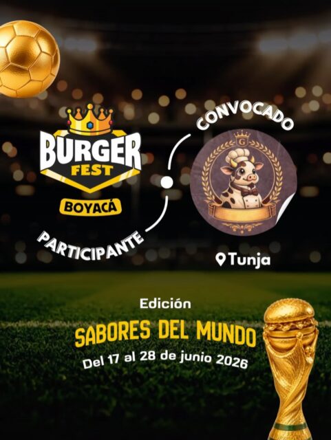Participante Convocado para el Burger Fest Boyacá 2026 🍔 Edición Mundial 🏆
Gula’la 📍Tunja @gulala.parrillabar 🤩 Prepárate para probar su Burger mundialista del 17 al 28 de junio por solo $20.000 pesos en el lugar.
.
Organiza: @lasupersona