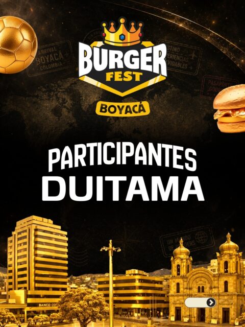 Hamburguesas participantes en Duitama 🍔
@monacocoffeeanddrinks 
@180gradossteakhouse 
@mias_hamburguesasdelujo 
@jaragourmett 
@racksandfries 
@eltitanic.rest 
@pipe.parrilla 
@riko_beerandgrill_duitama 
@chickenkings_duitama 
@muchachosexpress 
@quenko_nikkei 
@asadodelgordo 
@theburgerbistro.co 
.
Pruébalas del 17 al 28 de junio por solo $20.000 mil pesos en el lugar.