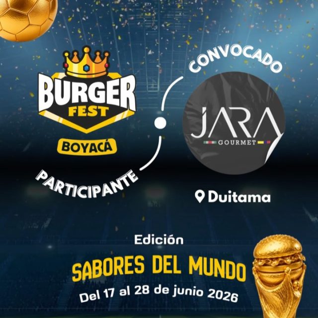 Participante Convocado para el Burger Fest Boyacá 2026 🍔 Edición Mundial 🏆
Jara Gourmet 📍Duitama @jaragourmett 🤩 Prepárate para probar su Burger mundialista del 17 al 28 de junio por solo $20.000 pesos en el lugar.
.
Organiza: @lasupersona